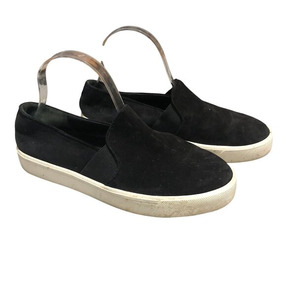 Vince Womens Preston Slip On Sneakers Suede Black 8 - Picture 1 of 7